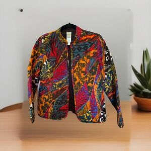 Chico's Jacket Womens Size 1 (8-10) Heritage Quilted Jacket Multi NEW $149